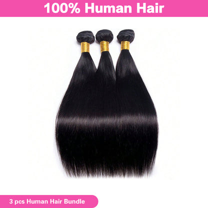 VIYA Straight 3 Pcs Bundles Natural Black Human Hair