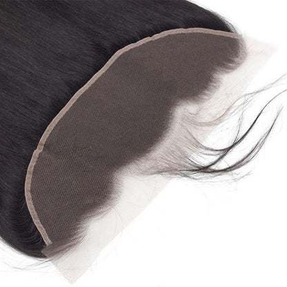 VIYA Straight 4 Pcs Bundles Hair Weft With 13x4 HD Lace Frontal Natural Black Human Virgin Hair