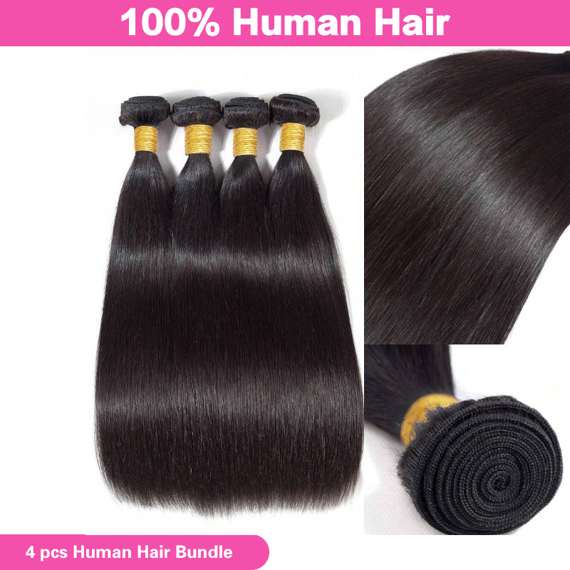 VIYA Straight 4 Pcs Bundles Natural Color Human Hair