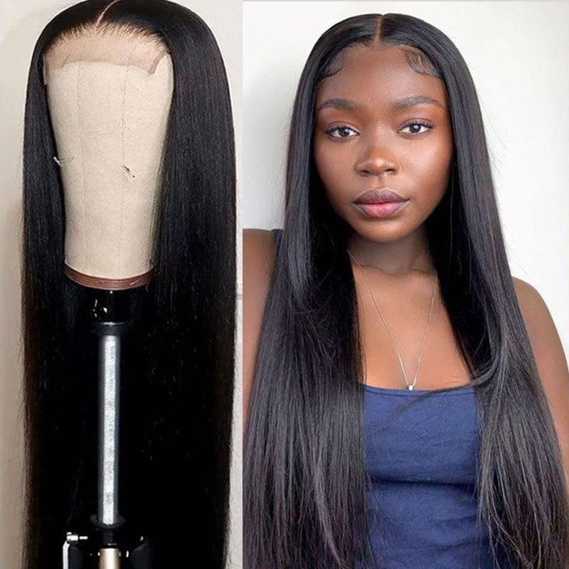 VIYA Straight 4x4 Lace Closure Wig Natural Black Human Hair Wig