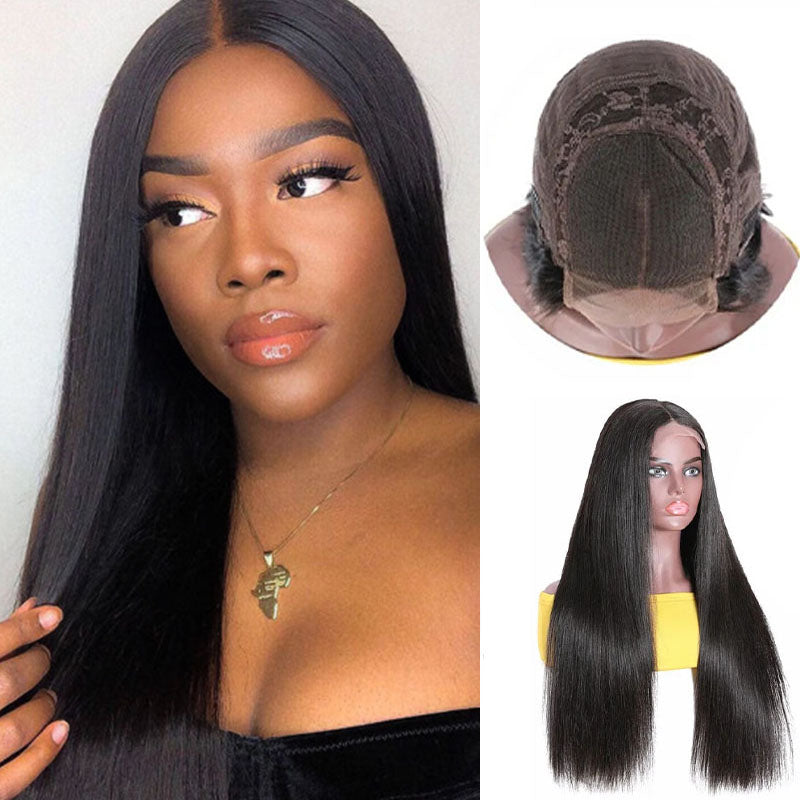 VIYA Straight 4x4 Lace Closure Wig Natural Black Human Hair Wig
