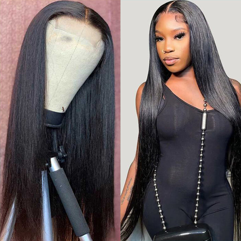 VIYA Straight 5x5 Lace Closure Wig Natural Black Human Hair Wig