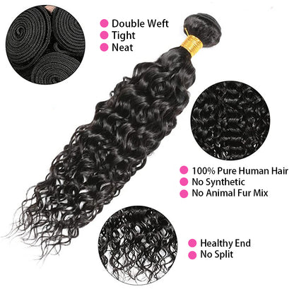 VIYA Water Wave 1 Bundle Hair Weft Natural Black Human Hair