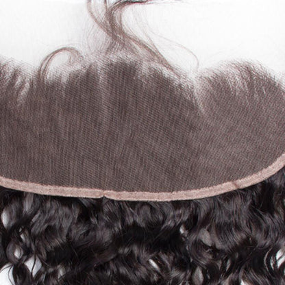 VIYA Water Wave 13x4&amp;13x6 HD Lace Frontal Natural Black Human Hair