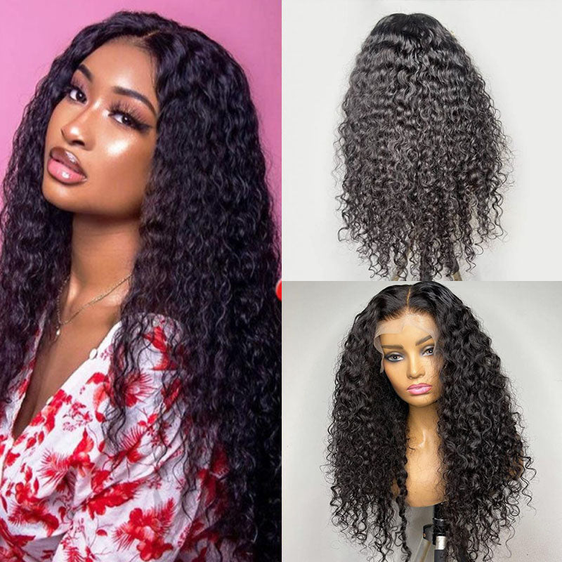 VIYA Water Wave 13x6 Lace Front Wig Natural Black Human Hair Wig