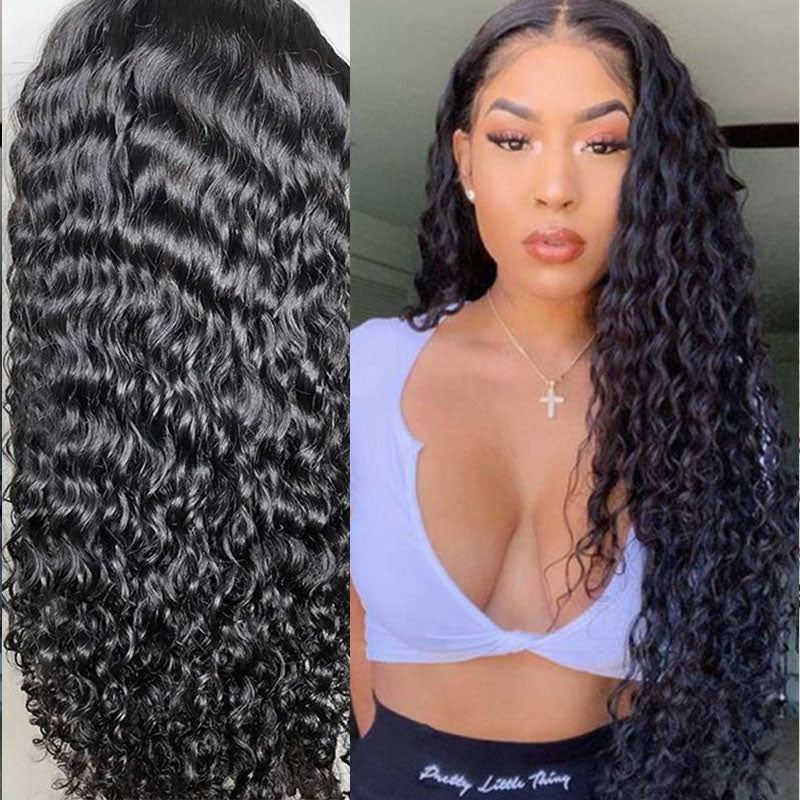 VIYA Water Wave 13x6 Lace Front Wig Natural Black Human Hair Wig