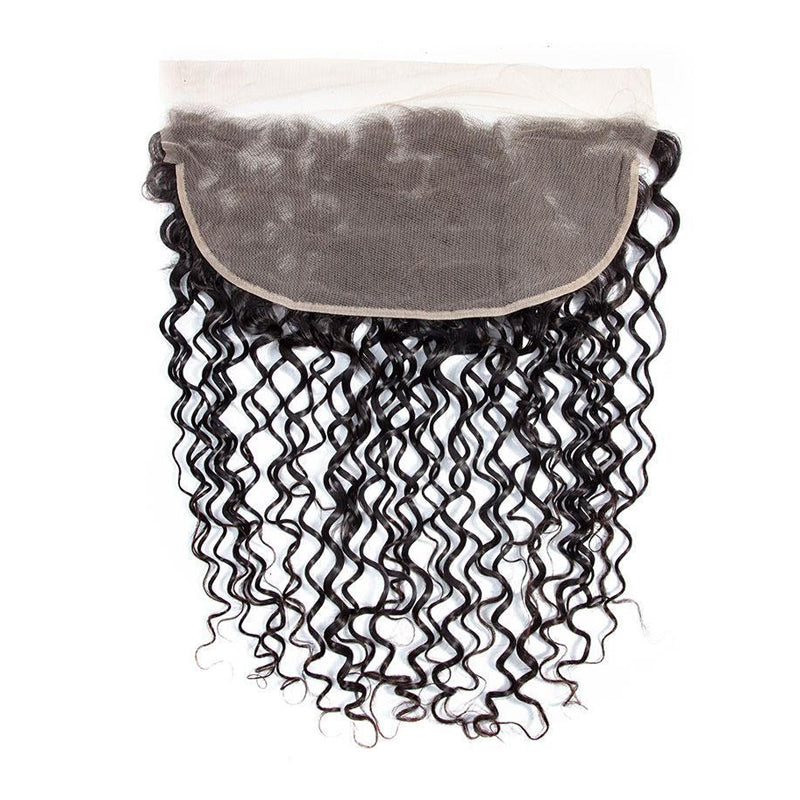 VIYA Water Wave 3 Bundles Hair Weft With 13x4 HD Lace Frontal Natural Black
