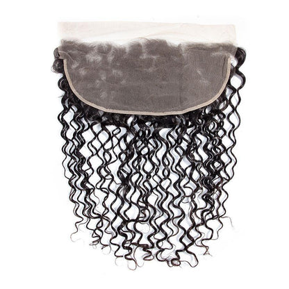 VIYA Water Wave 3 Bundles Hair Weft With 13x4 HD Lace Frontal Natural Black
