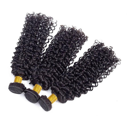VIYA Water Wave 3 Bundles Hair Weft With 13x4 HD Lace Frontal Natural Black