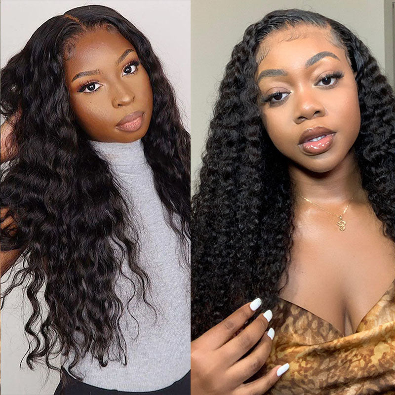 VIYA Water Wave 4x4 Lace Closure Wig Natural Black Human Hair Wig ...
