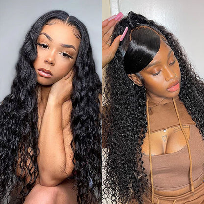 VIYA Water Wave 4x4 Lace Closure Wig Natural Black Human Hair Wig