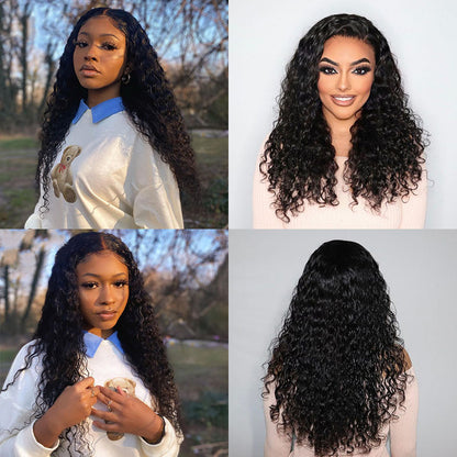 VIYA Water Wave 5x5 Lace Closure Wig Natural Black Human Hair Wig