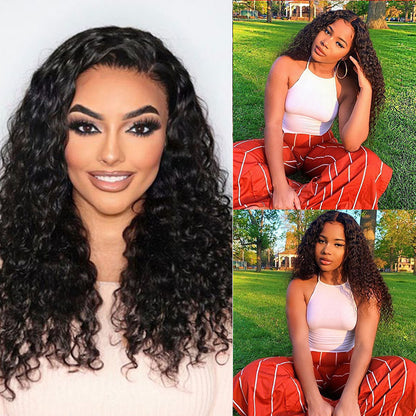 VIYA Water Wave 5x5 Lace Closure Wig Natural Black Human Hair Wig