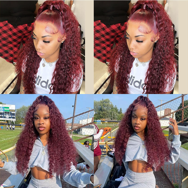 VIYA Water Wave 99J 13x4 Lace Front Wig 14-30 Inches Human Hair Wig