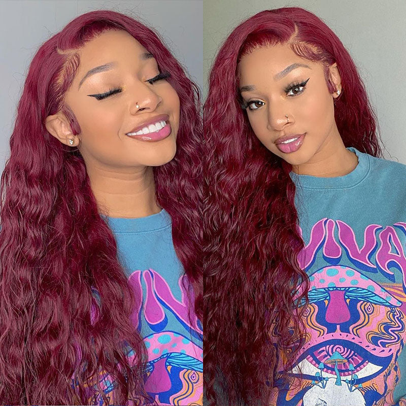 VIYA Water Wave 99J 13x4 Lace Front Wig 14-30 Inches Human Hair Wig