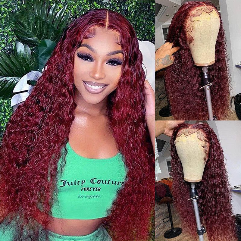 VIYA Water Wave 99J 13x4 Lace Front Wig 14-30 Inches Human Hair Wig