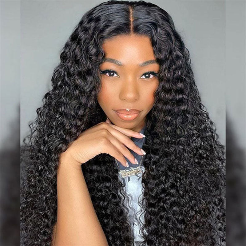 VIYA Pre Cut 5x5 HD Lace Curly/Water/Deep Wave 3D Dome Cap Wig Glueless Wig Human Virgin Hair