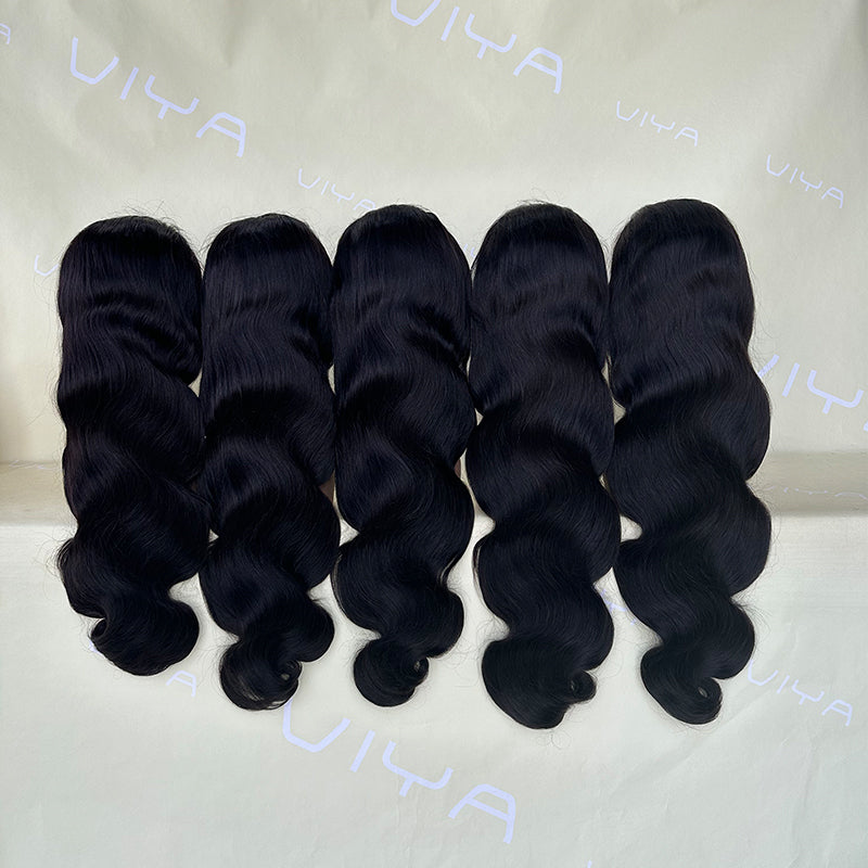 VIYA 3 PCS 13x6 Transparent Lace Frontal Popular Textures All Pre Styled Natural Black Wig Wholesale Package Deal