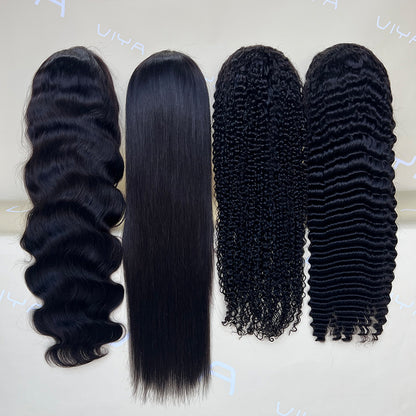 VIYA 3 PCS 5x5 Transparent Lace Closure All Pre Styled Natural Black Wig Wholesale Package Deal