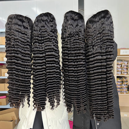 VIYA 5 PCS 5x5 Transparent Lace Closure All Pre Styled Natural Black Wig Wholesale Package Deal