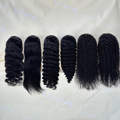 VIYA 3 PCS 4x4 Transparent Lace Closure All Pre Styled Natural Black Wig Wholesale Package Deal