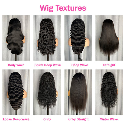 VIYA 6 PCS 5x5 HD Lace Closure All Pre Styled Natural Black Wig Wholesale Package Deal